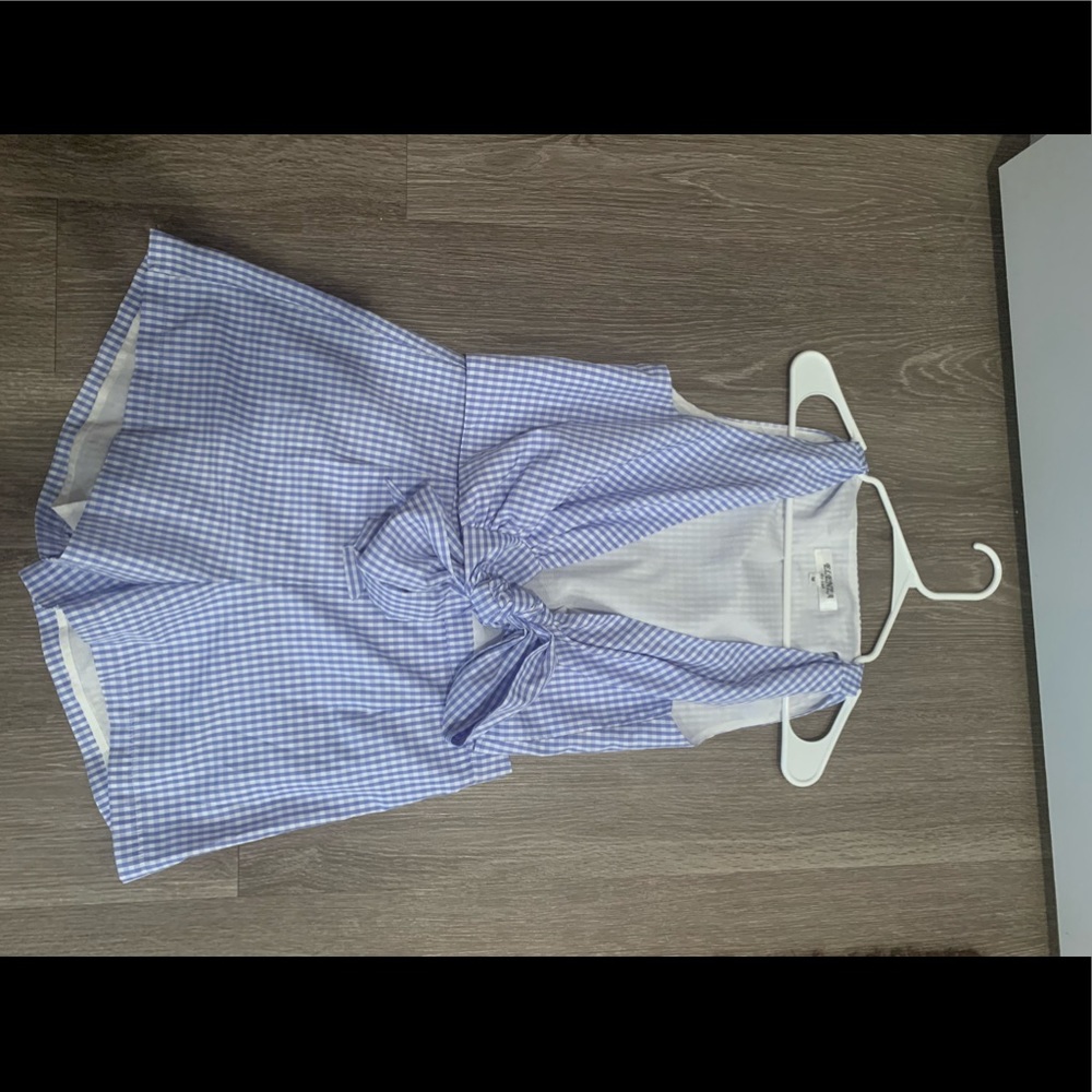 Nasty Gal blue gingham set